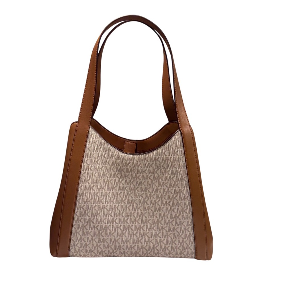 New Michael Kors Rosemary logo Tan and Cream Shoulder Bag.